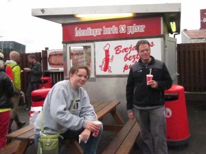 Celeste and Jim after finishing their hot dogs