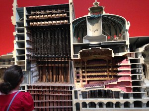 Celeste admiring the Paris Opera House model