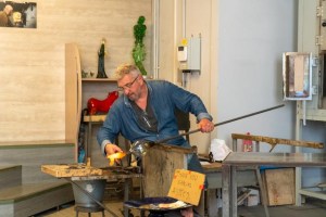 A glass craftsman at work