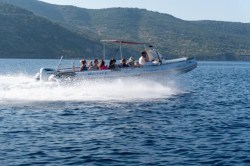 Speedboating to Bisevo Island
